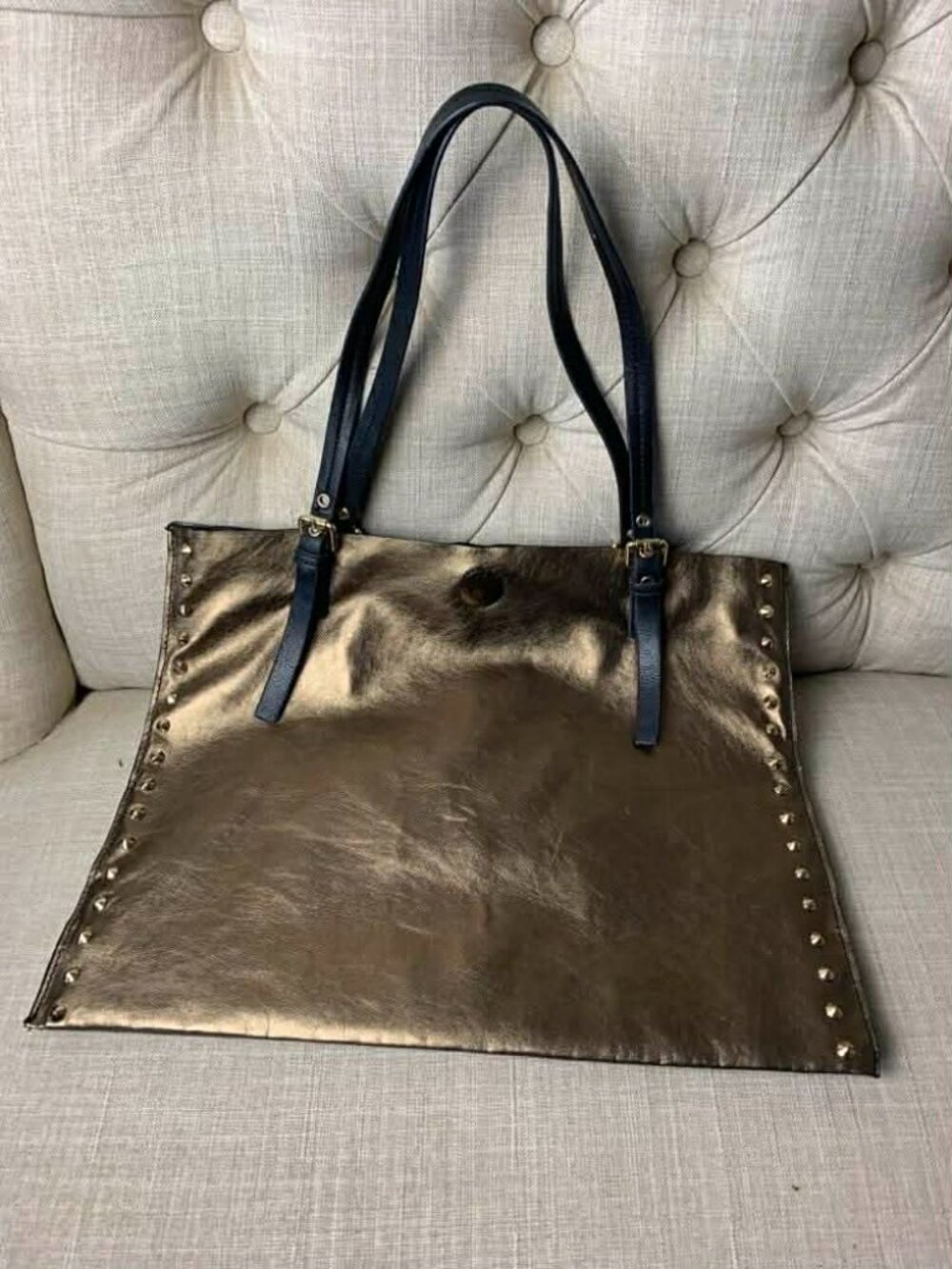 EUC Treska Metallic Bronze Studded Bag Purse